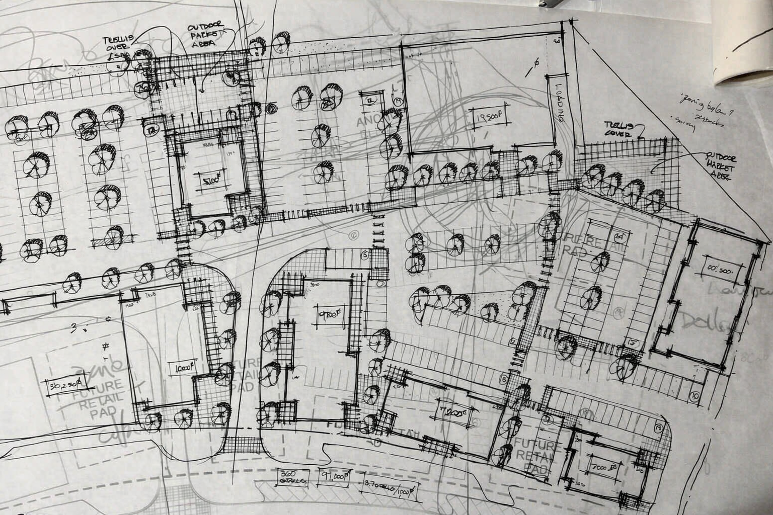 Sketch imagery representing the imagine create deliver process